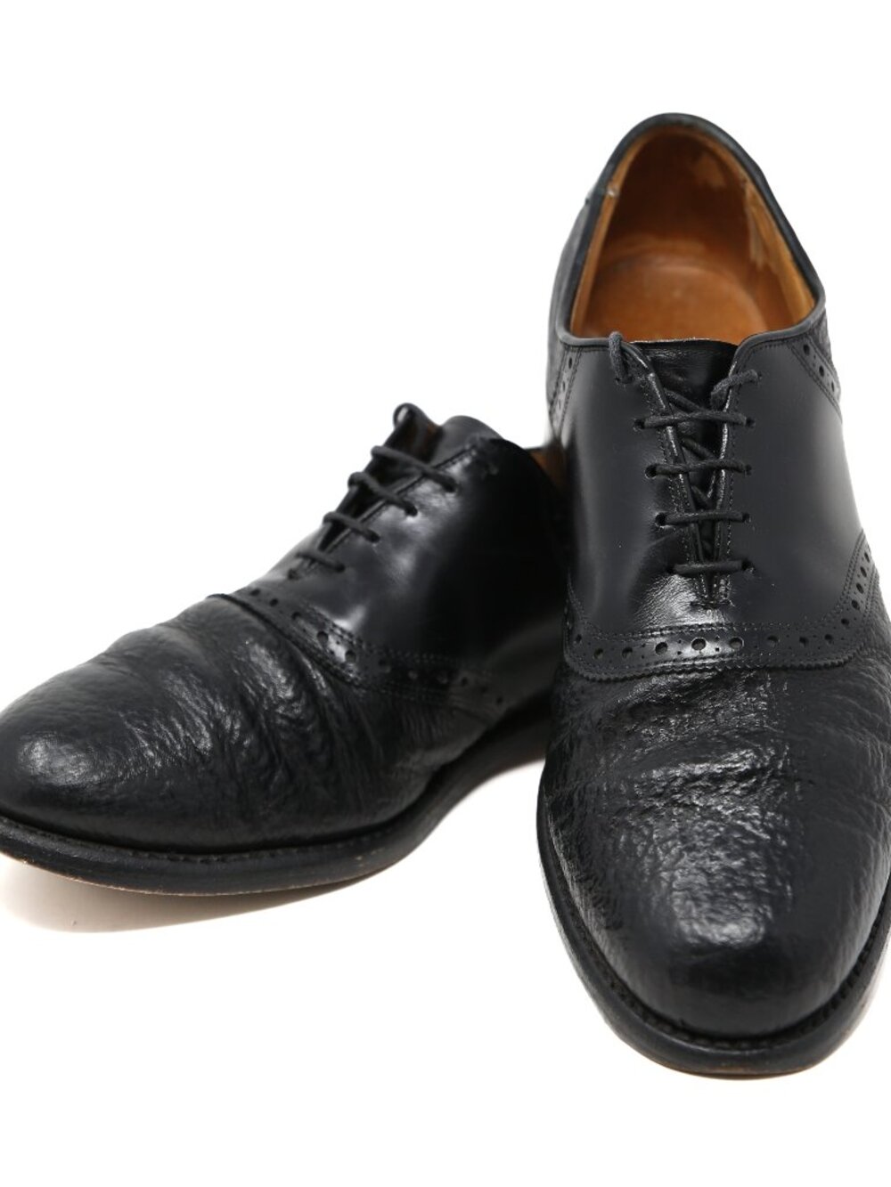 Allen Edmonds Men's Shelton Oxford Dress Shoes Size 9.5 D Black Sharkskin RARE